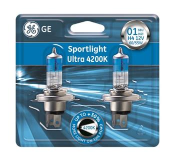 GE H4 Sportlight Ultra 4200K +30% 2 ks